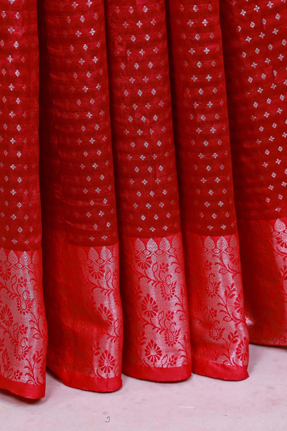 Maroon Semi Silk Saree