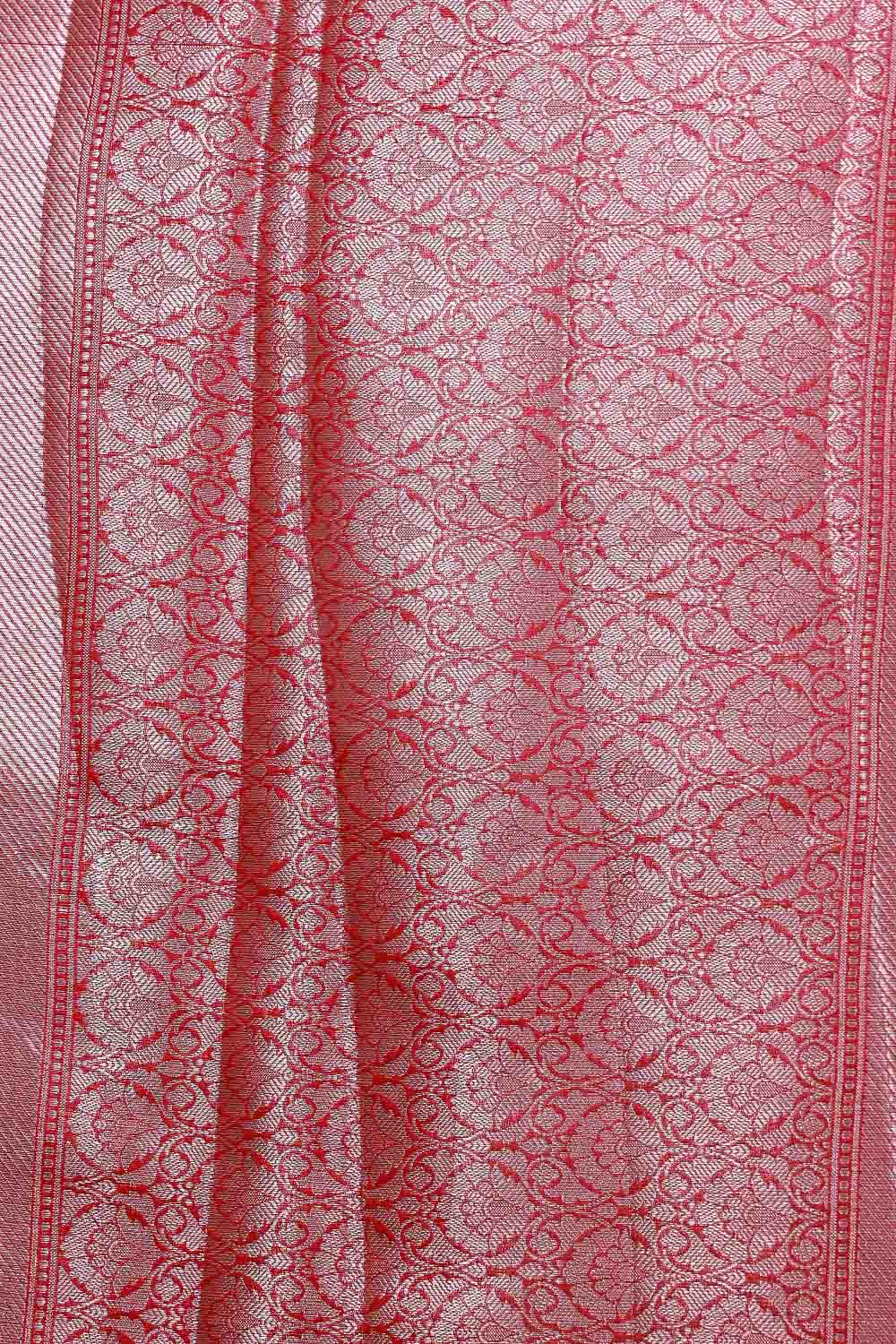 Maroon Semi Banarasi Saree