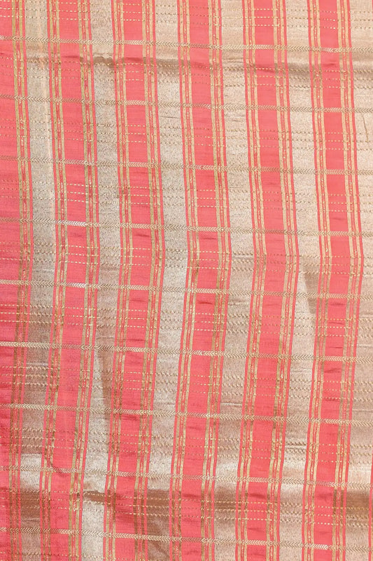 Peach Semi Tissue Saree