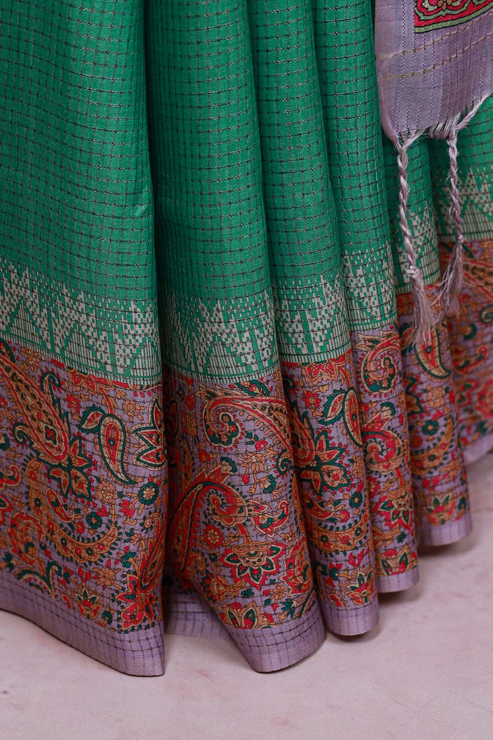 Green Semi Tussar Saree