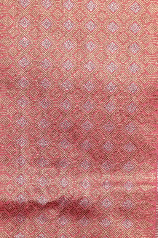 Peach Jute Banarasi Saree