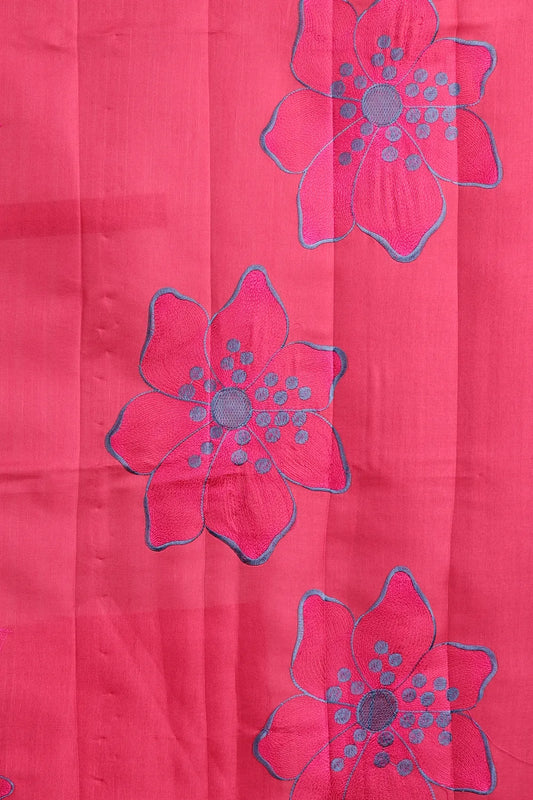 Pinkish Orange Semi Fancy Tussar Saree