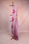 Lavender Semi Linen Saree