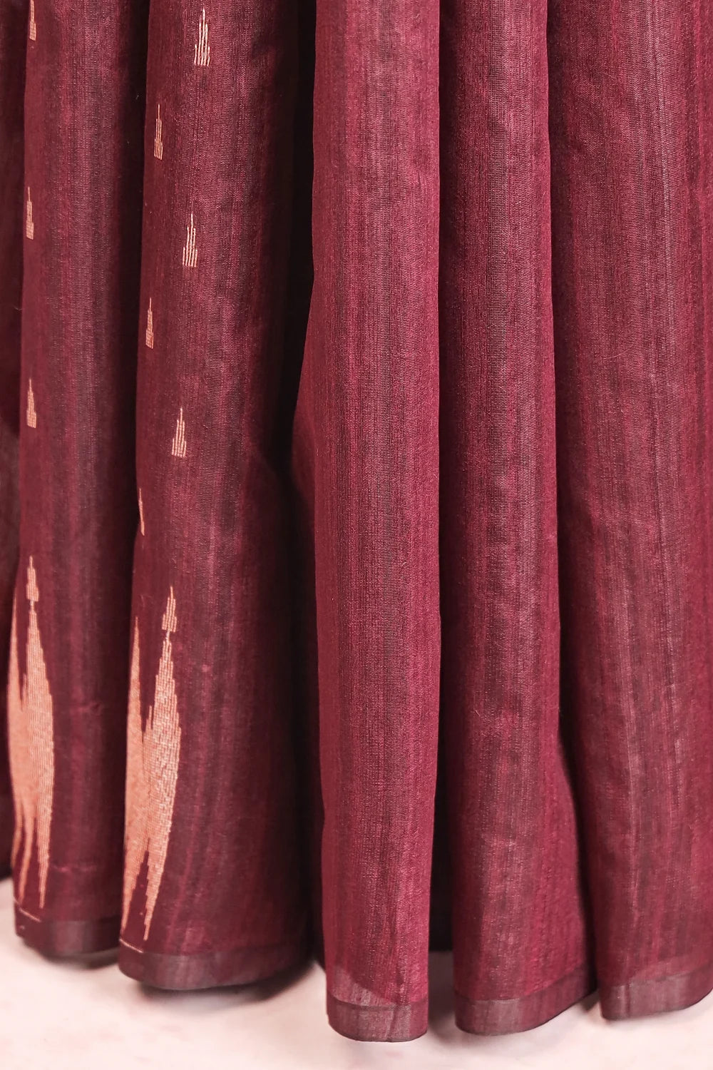 Dark Wine Semi Jute Saree