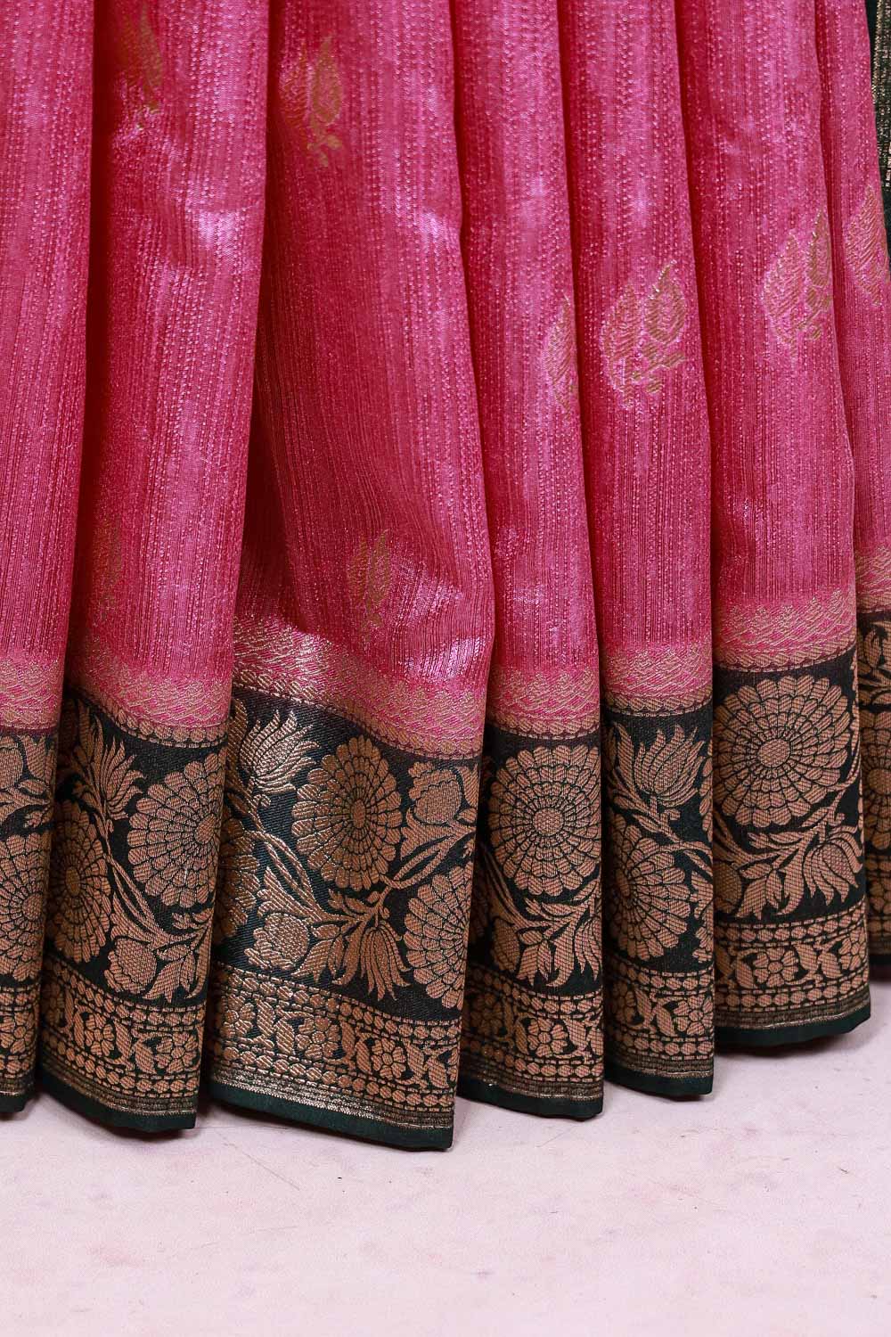 Pink Semi Jute Saree