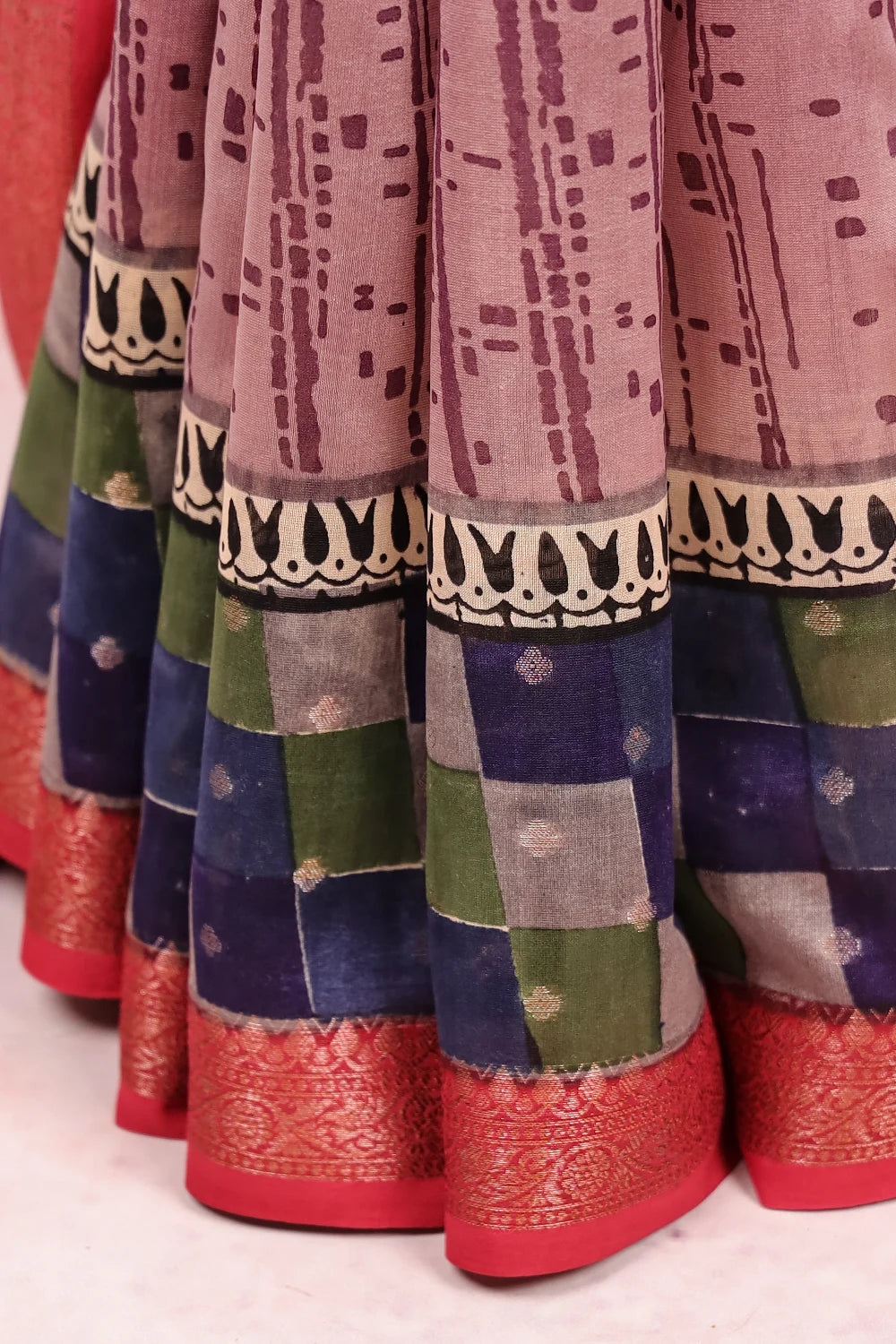 Light Violet Maheswari Silk Saree