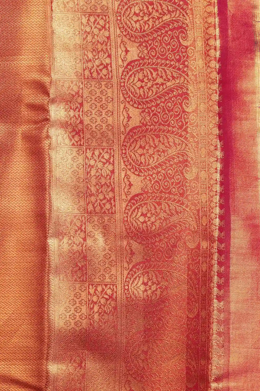 Olive Green Semi Kancheepuram Tissue Silk Saree