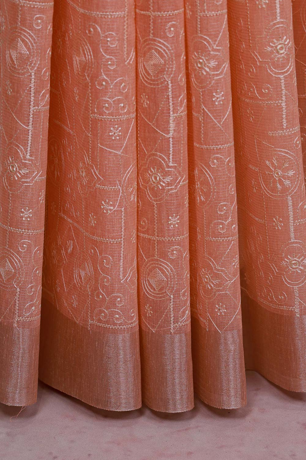 Peach Semi Tissue Organza Saree