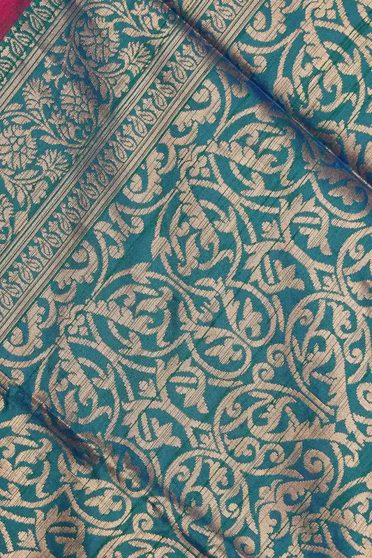 Magenta Pink Semi Jute Saree