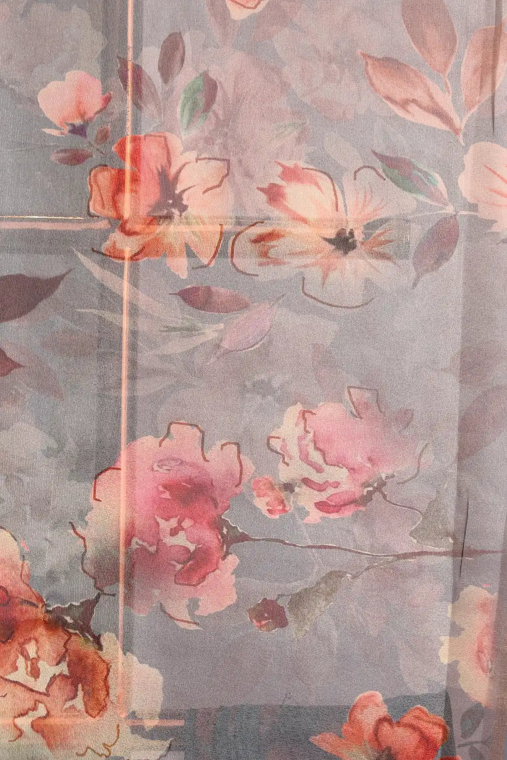 Ash Semi Tissue Saree