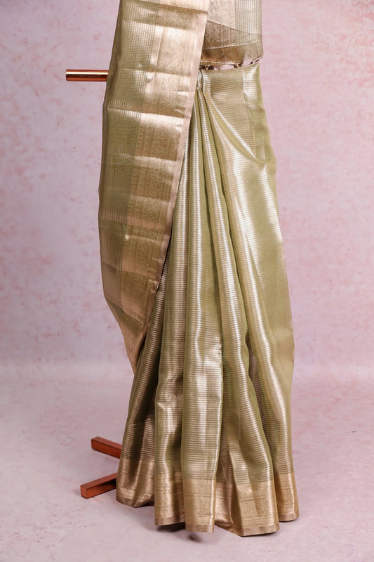 Mehandi Green Semi Tissue Saree