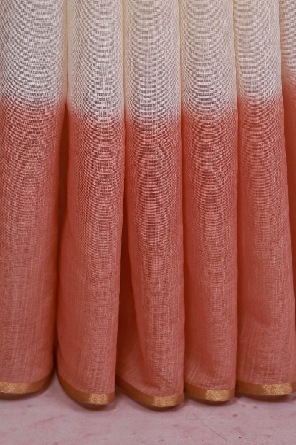 Off White Semi Linen Saree