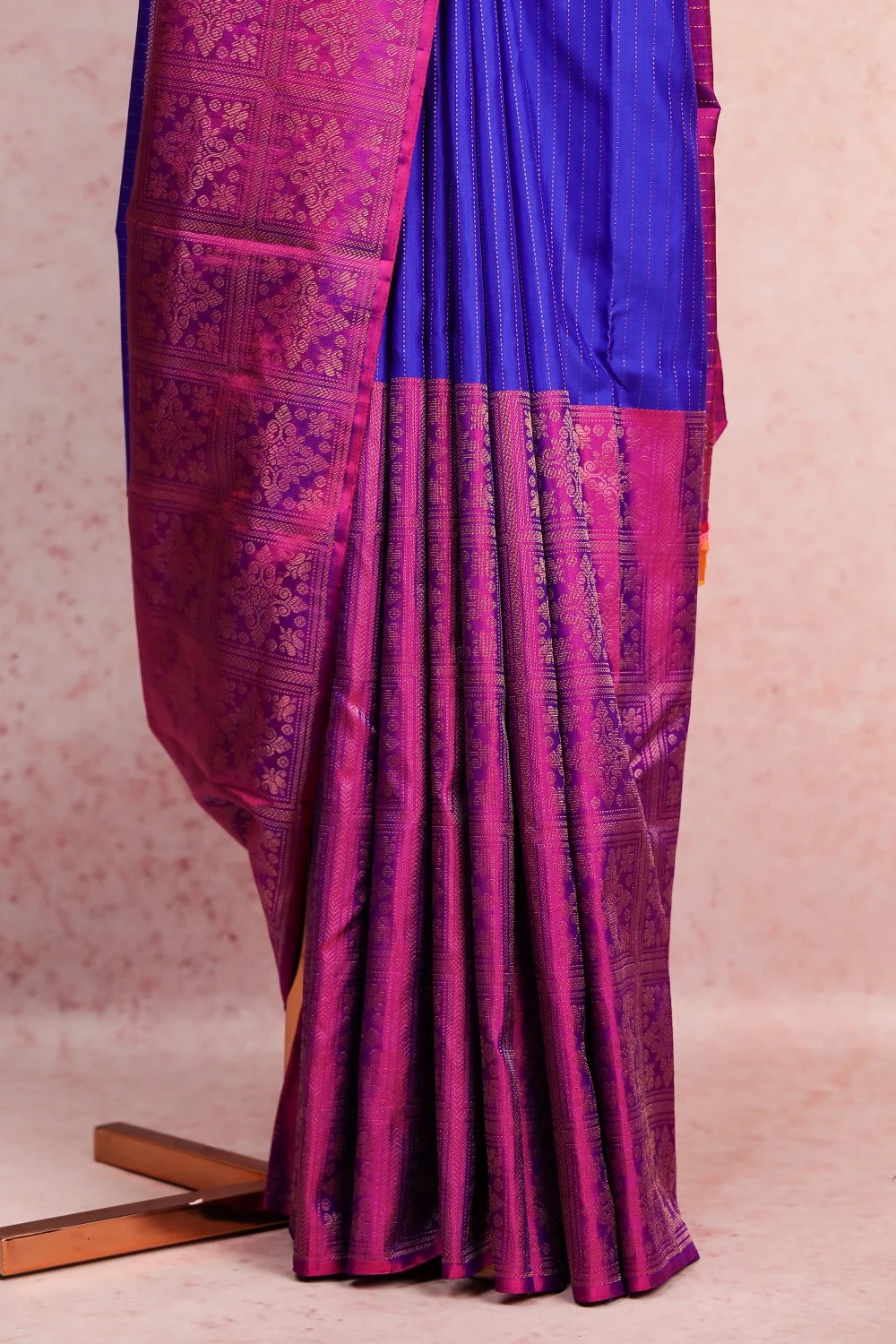 Violet And Purple Kancheepuram Soft Silk Saree