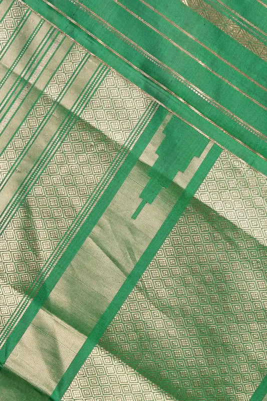 Bottle Green Kancheepuram Soft Silk Saree