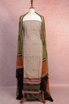 Off White Cotton Dots Unstitched Churidhar Material