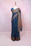 Ash Blue Cotton Saree