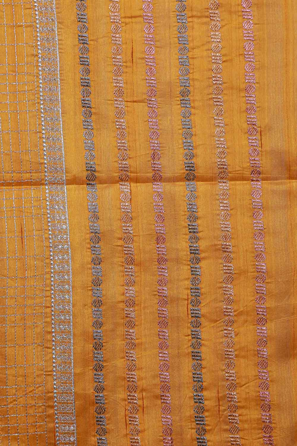 Golden Yellow Semi Tussar Saree