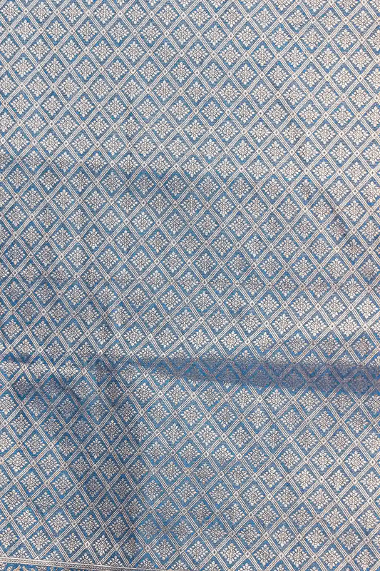 Peacock Blue Semi Jute Saree