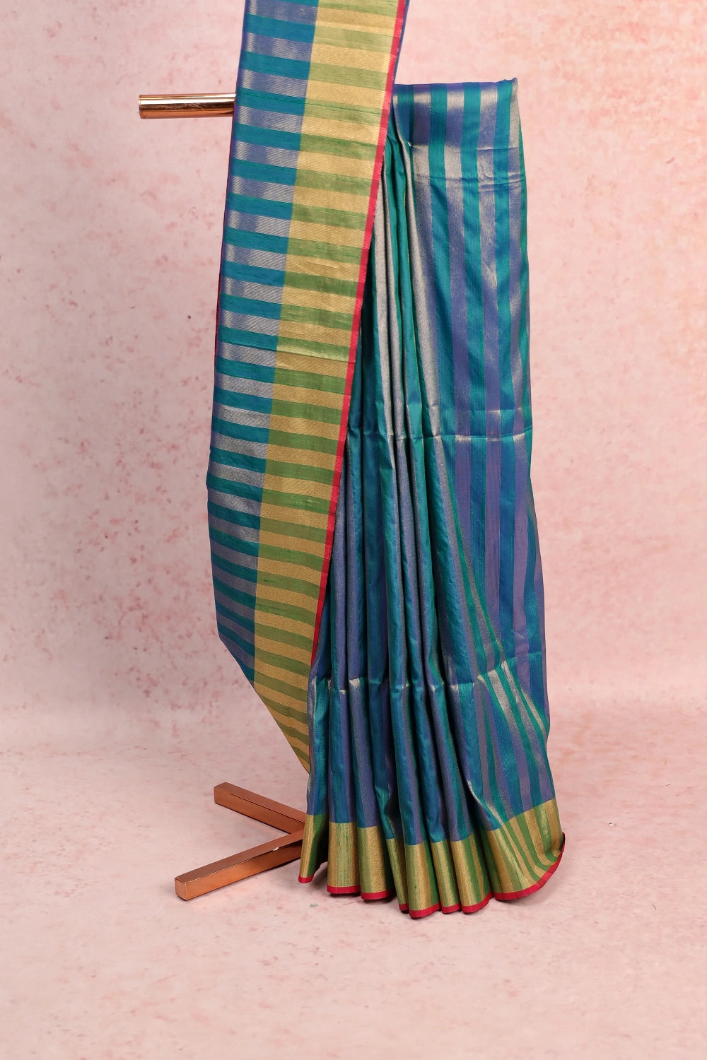 Sapphire Green Semi Jute Saree