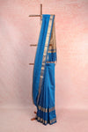 Peacock Blue Semi Chanderi Saree