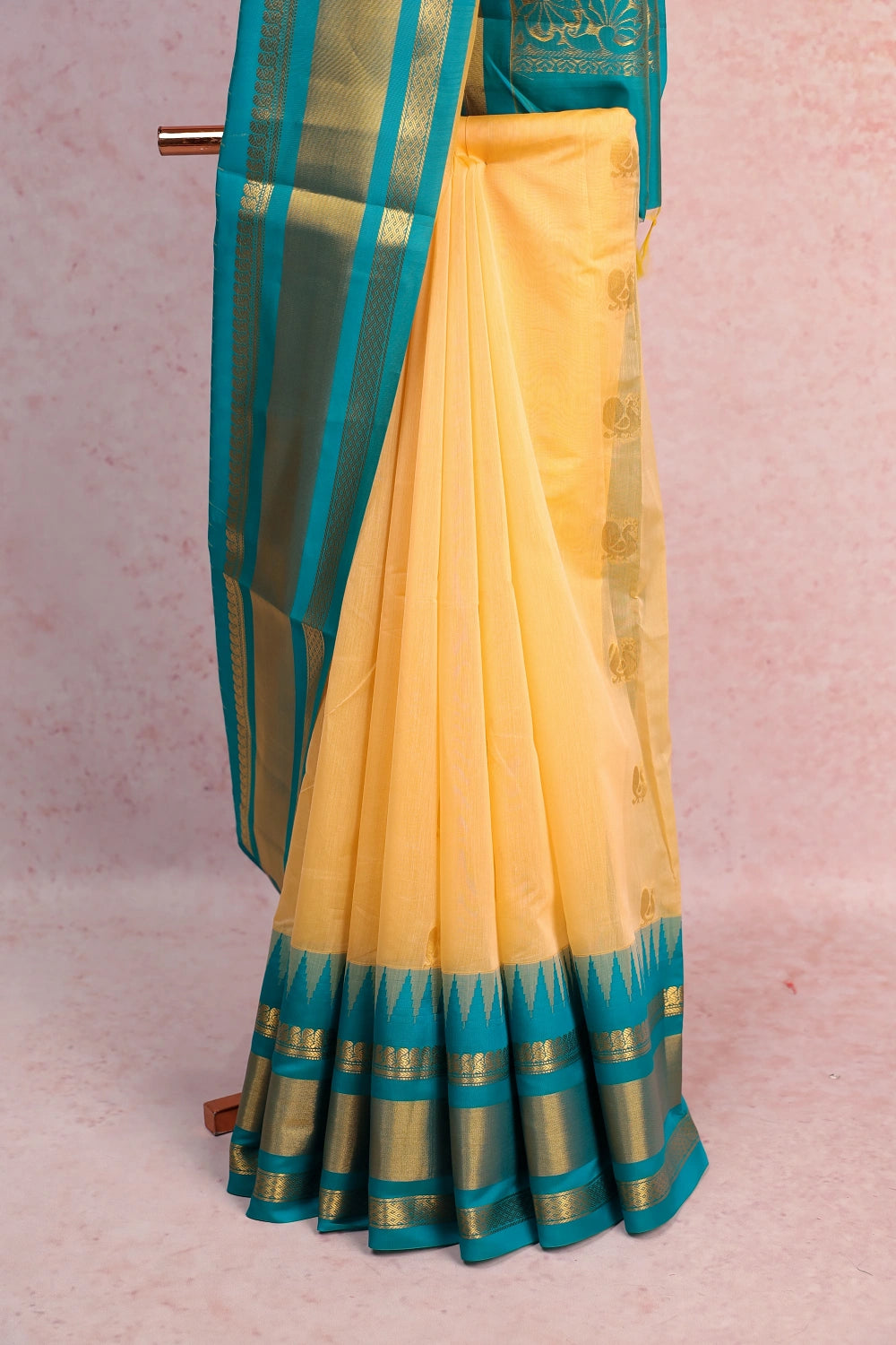 Sandal Cotton Silk Saree