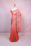 Peach Semi Tussar Saree