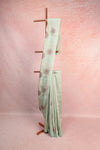 Light Green Semi Jute Saree