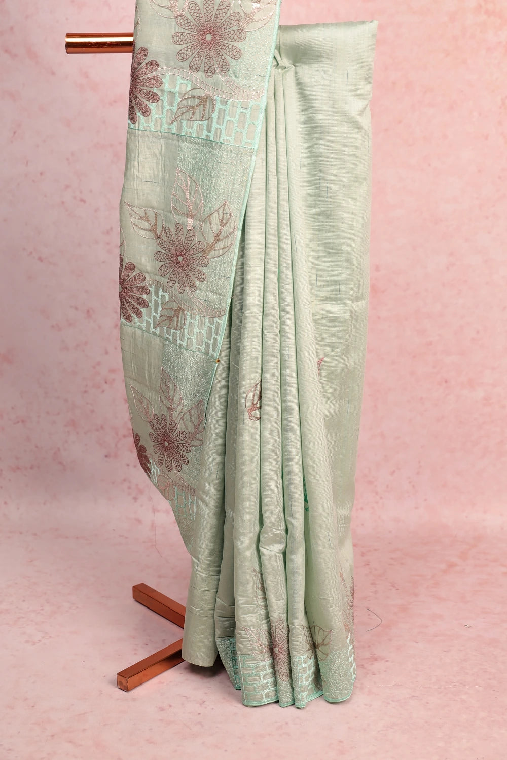 Light Green Semi Jute Saree