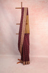 Wine Cotton Silk Saree