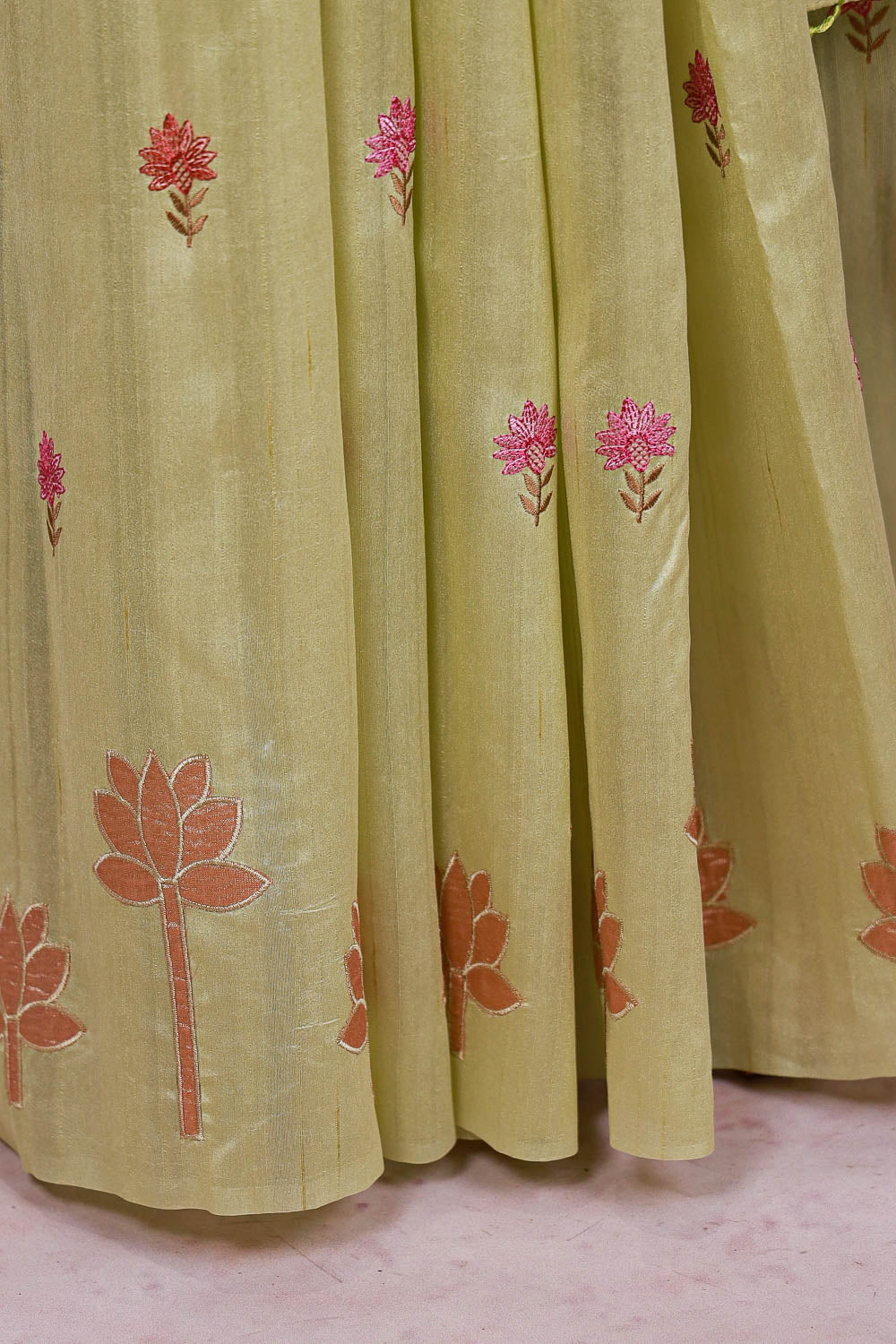 Pastel Yellow Semi Tussar Saree
