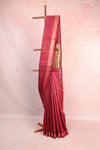 Maroon Tussar Silk Saree
