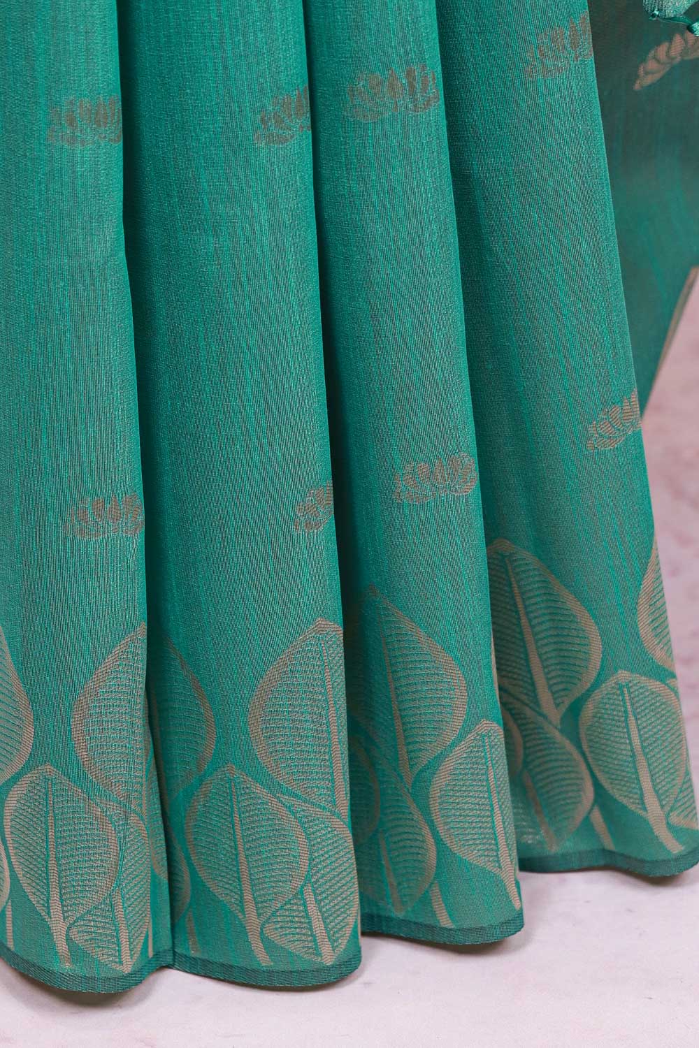 Light Green Semi Tussar Saree - Seematti