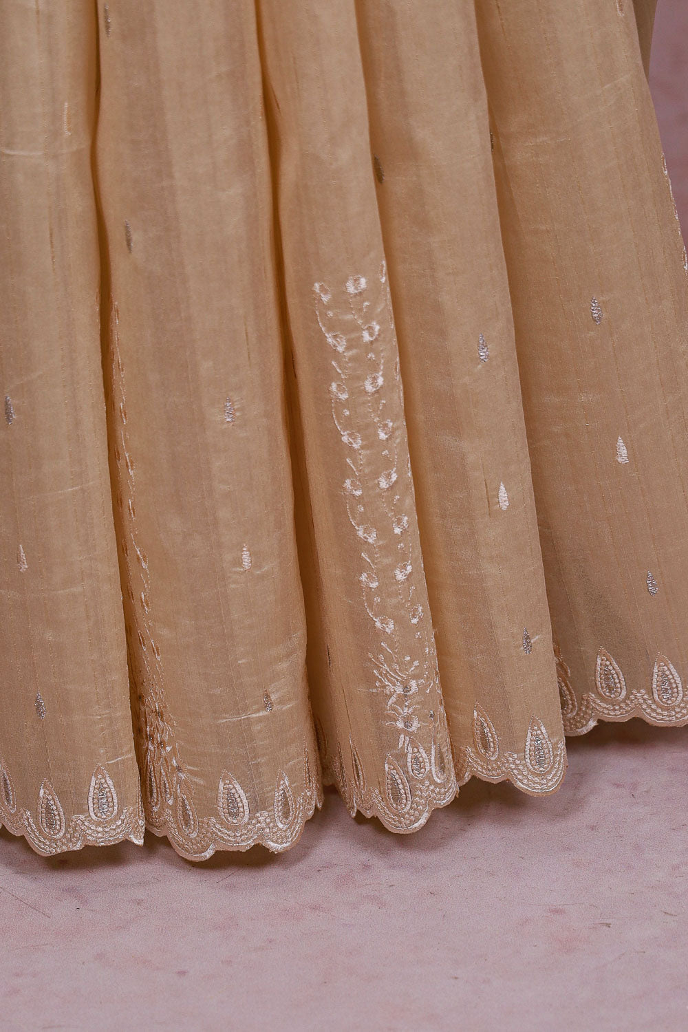 Cream Semi Tussar Saree