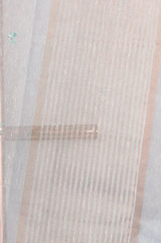 Light Blue Linen Cotton Saree