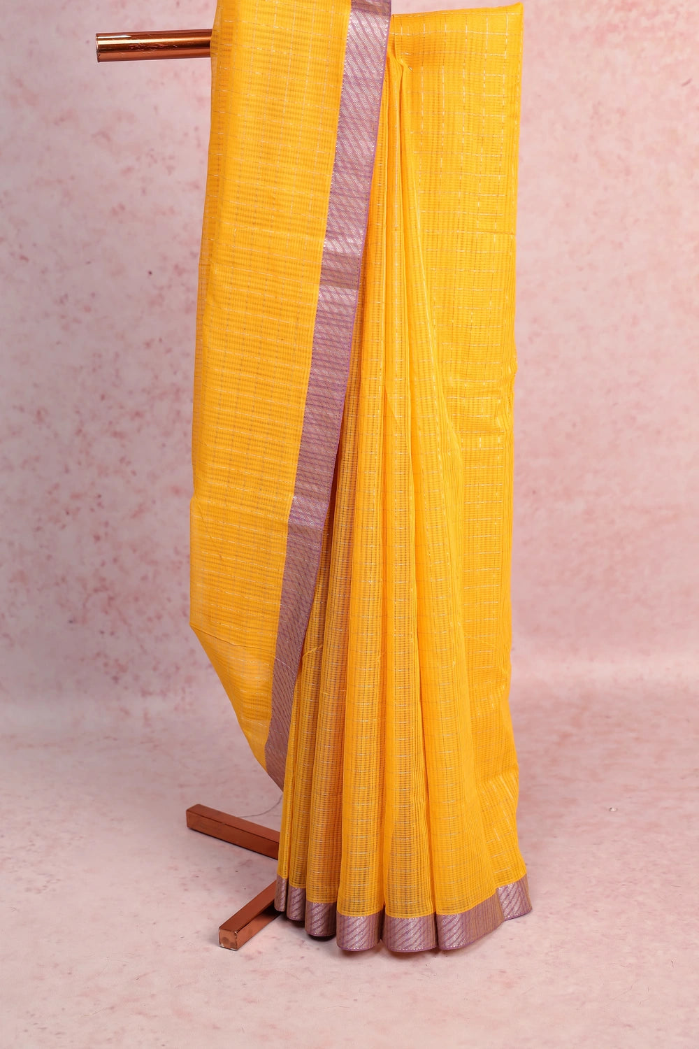 Golden Yellow Manglarian Cotton Saree