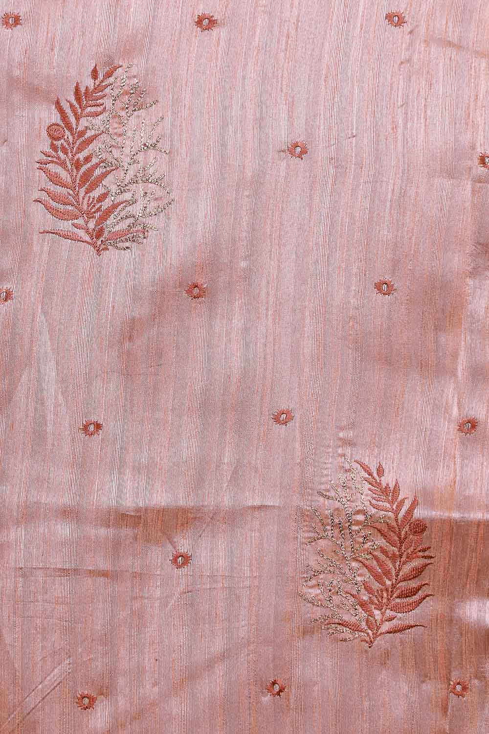 Peach Semi Jute Saree