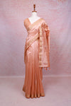 Peach Semi Jute Saree