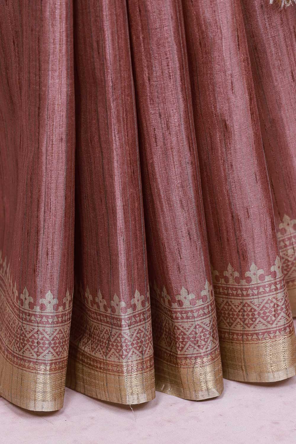 Onion Pink Semi Jute Saree