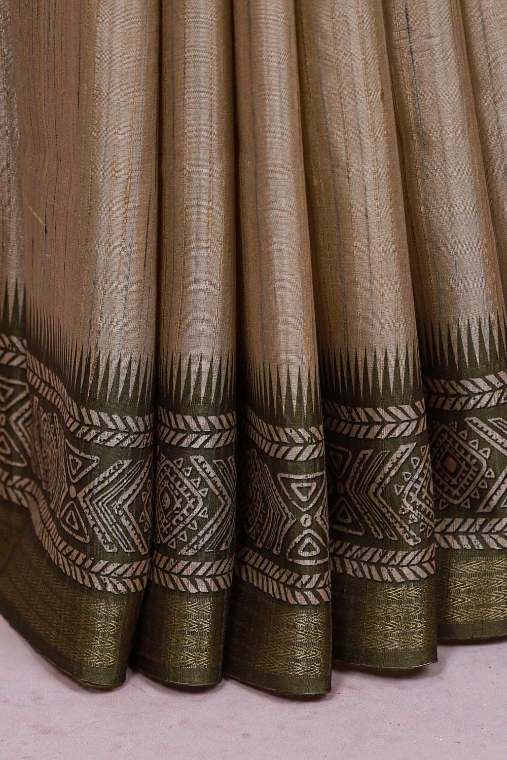 Cream Semi Jute Saree