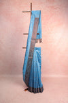 Sea Blue Semi Jute Saree