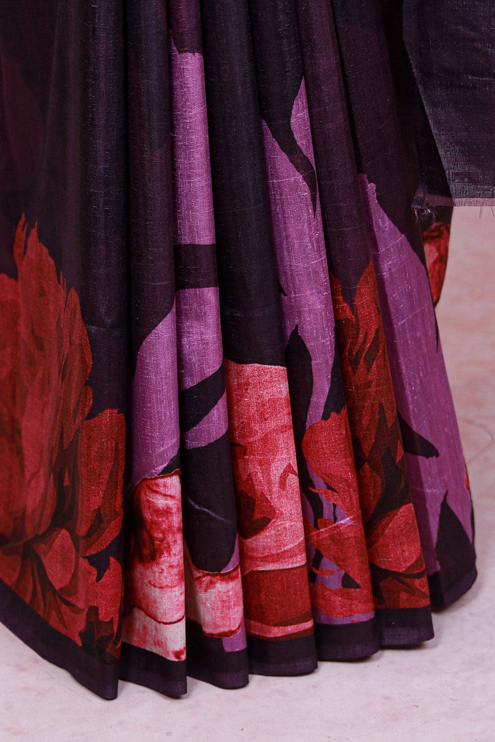 Purple Semi Jute Saree