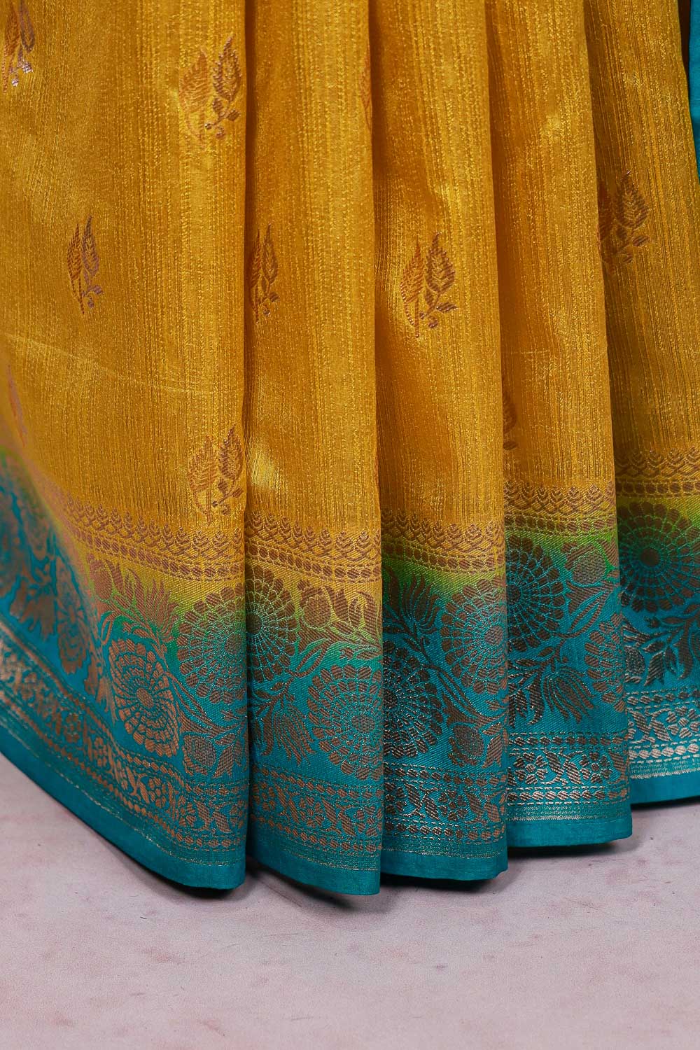Lemon Yellow Semi Jute Saree