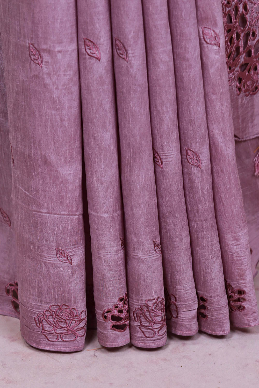 Lavender Semi Tussar Saree