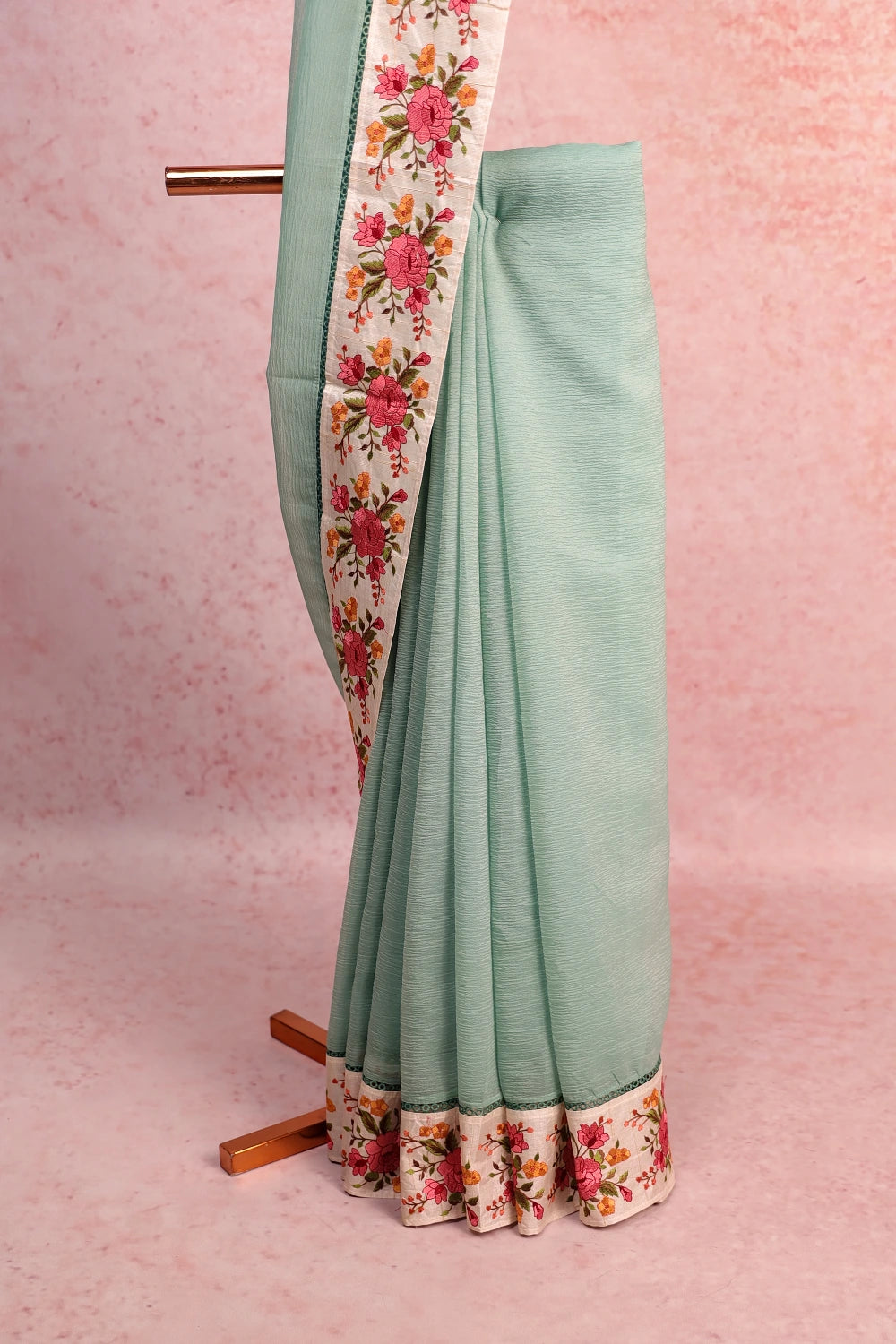 Pastel Green Crush Saree