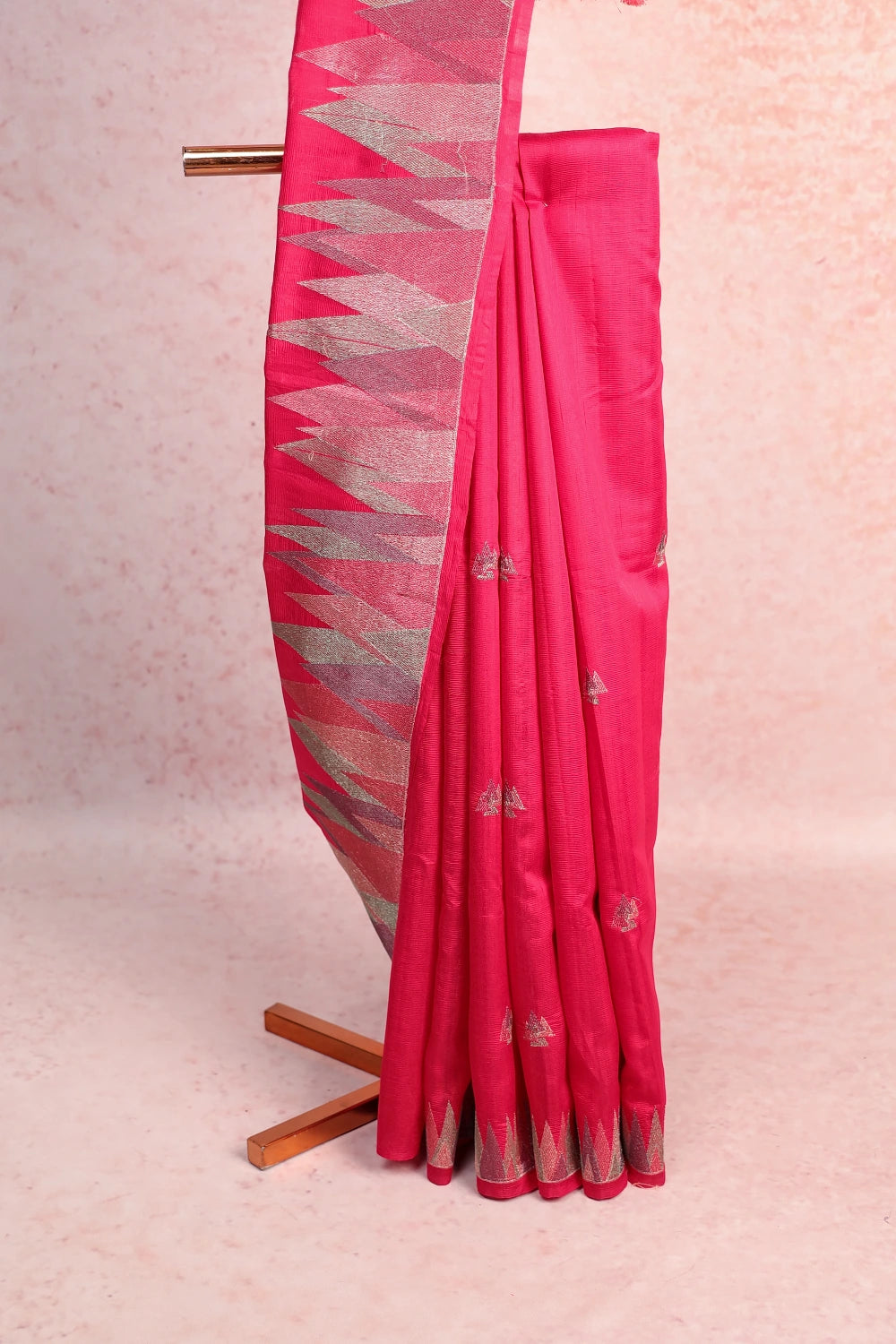 Rani Pink Semi Tussar Saree