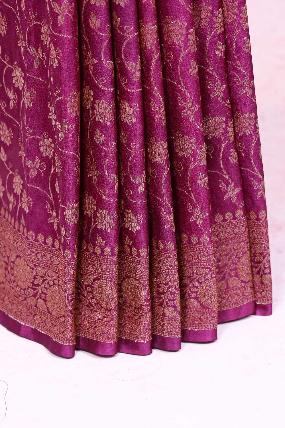 Purple Semi Jute Banarasi Saree