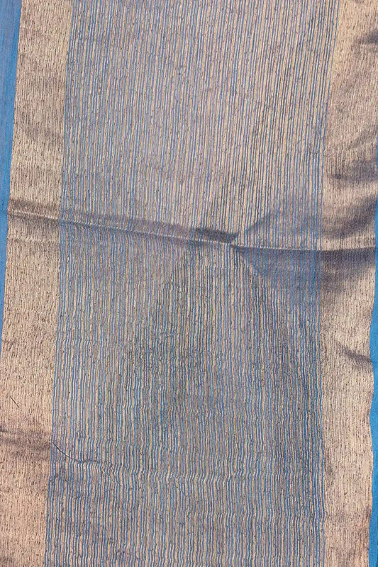 Peacock Blue Jute Banarasi Saree