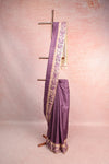 Lavender Tussar Jute Saree