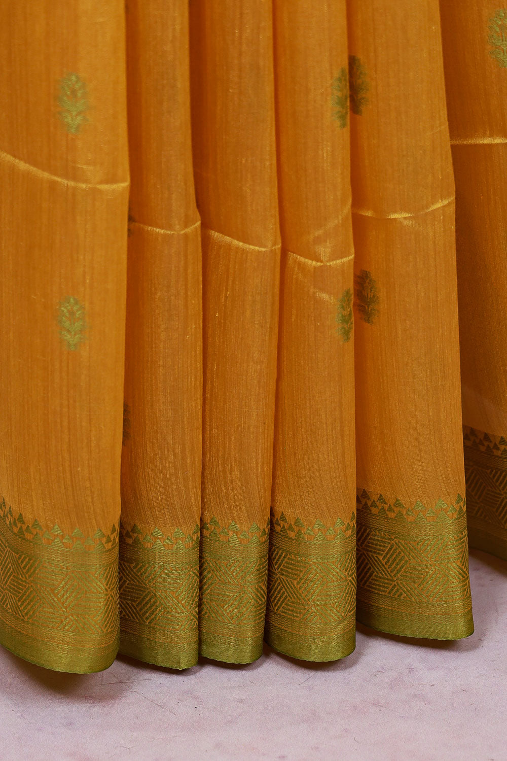 Yellow Semi Jute Saree - Seematti