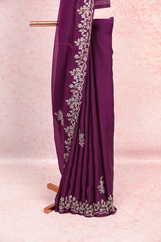Violet Organza Saree